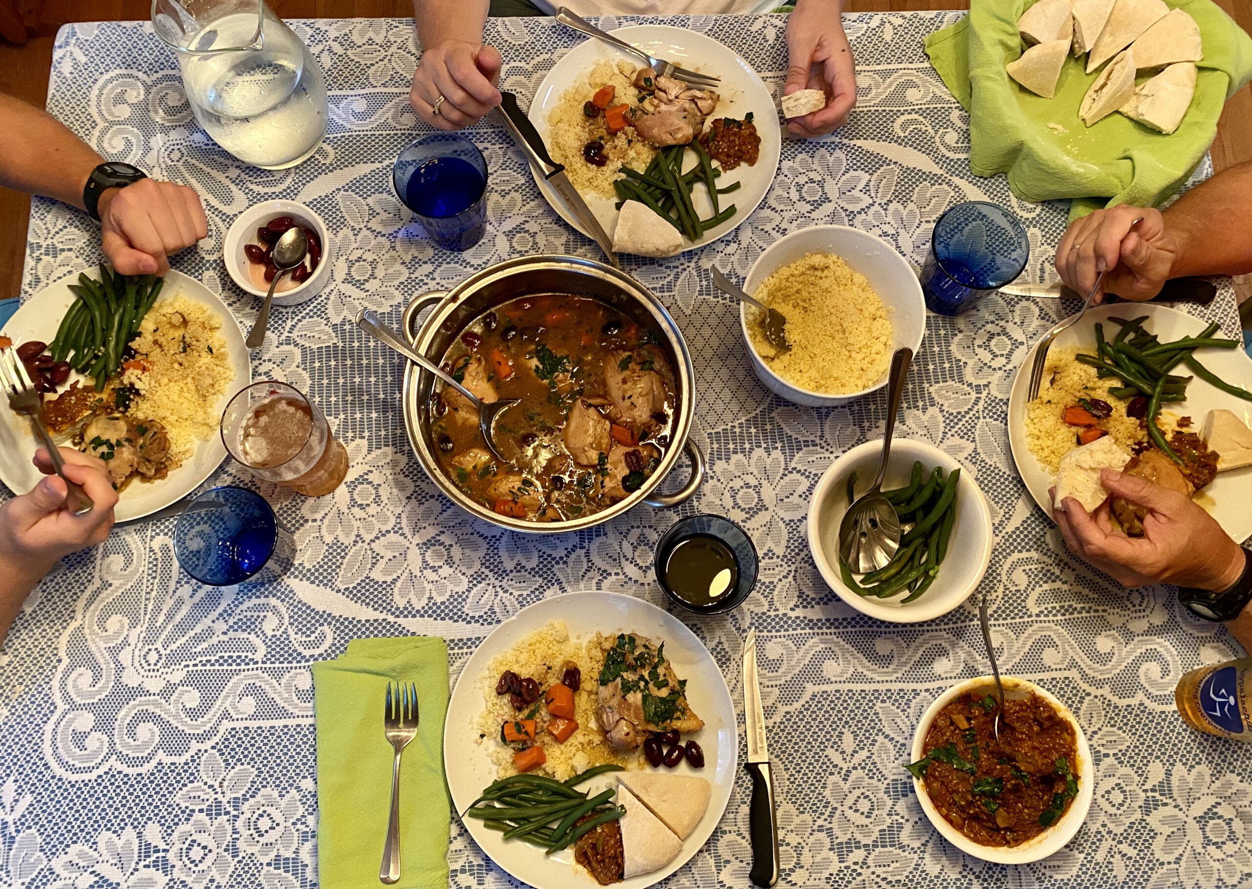 photo of different Moroccan dishes on a table