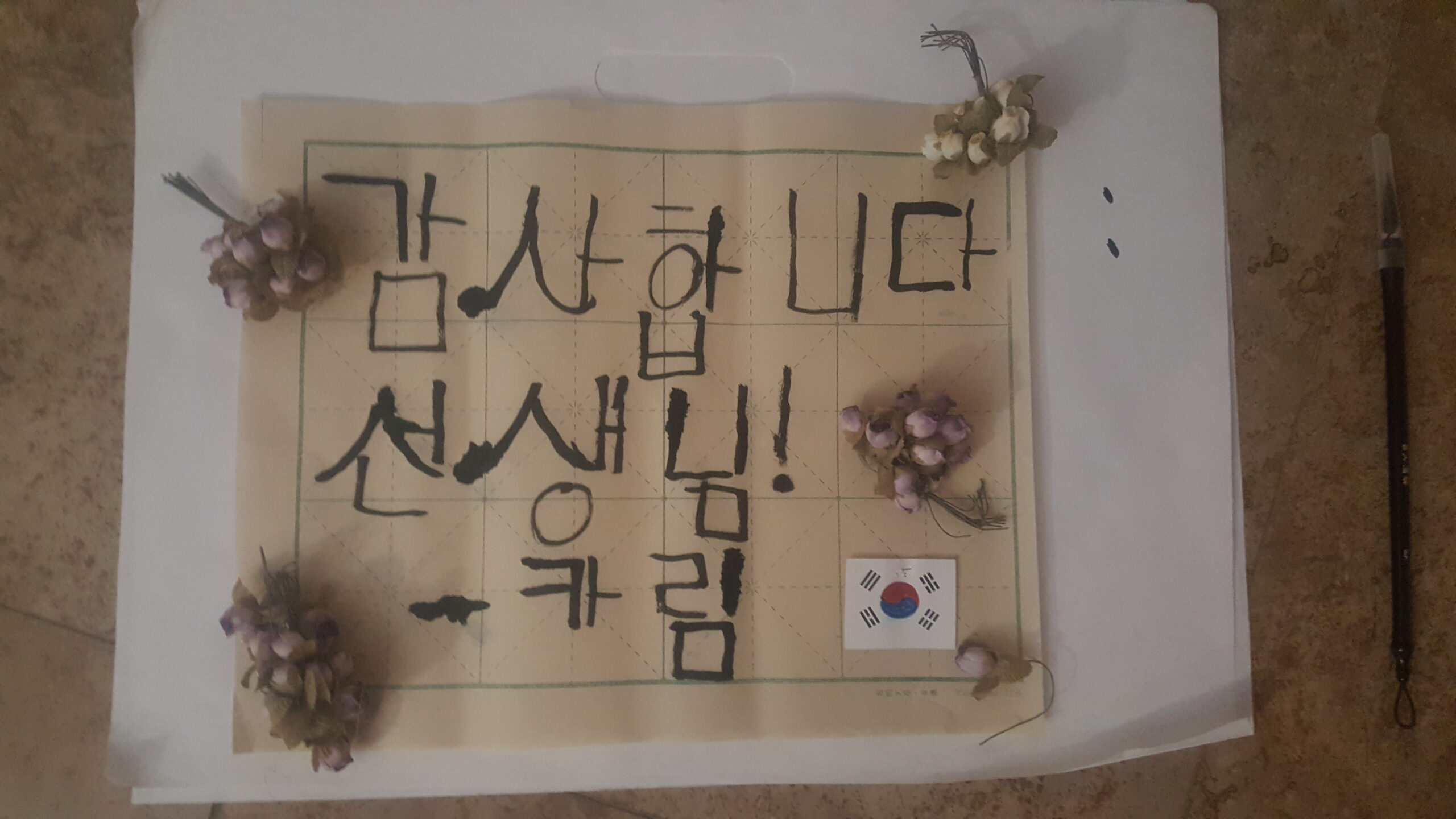 A thank you message from Karim for his Korean teacher