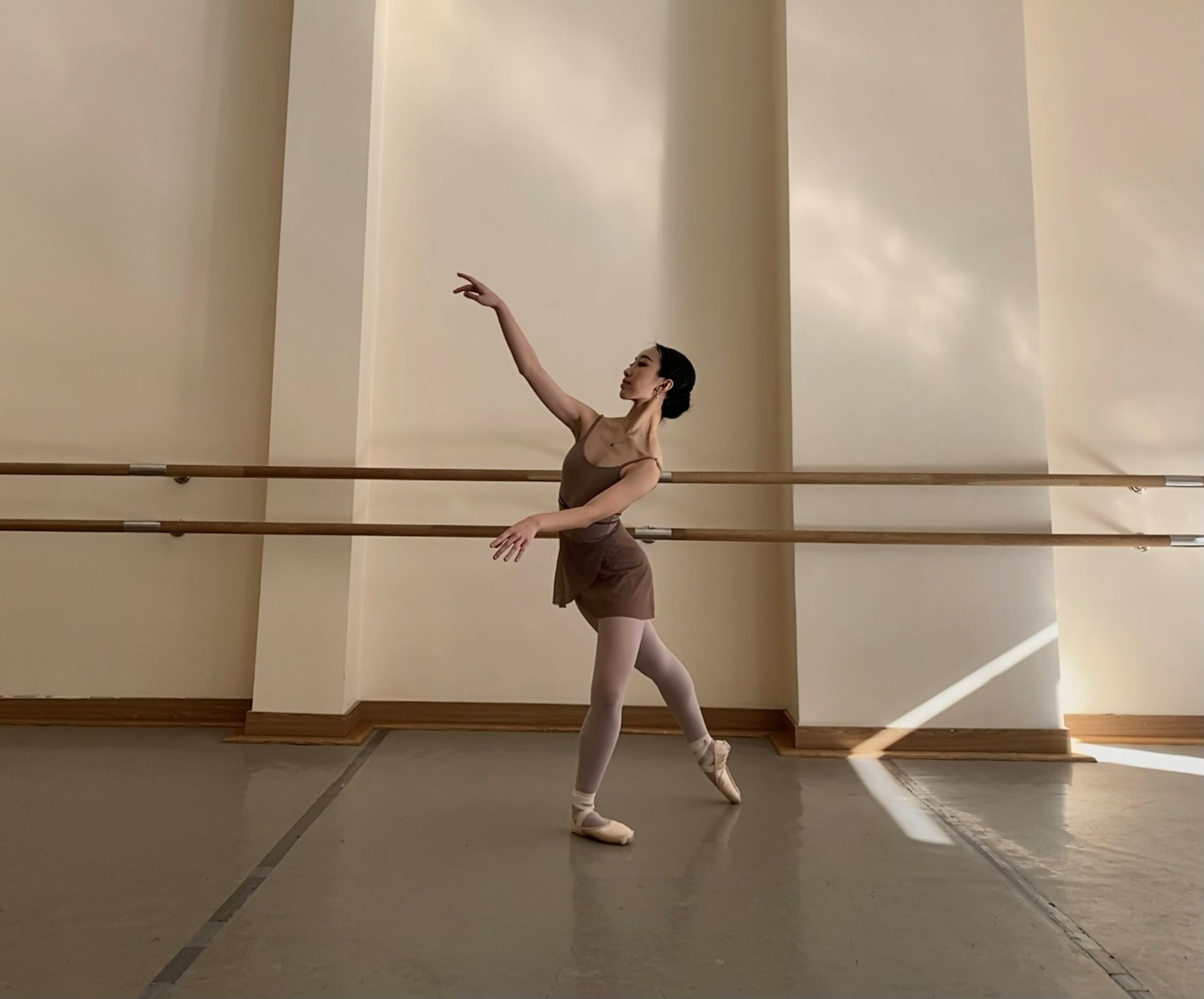 Abby dancing ballet.