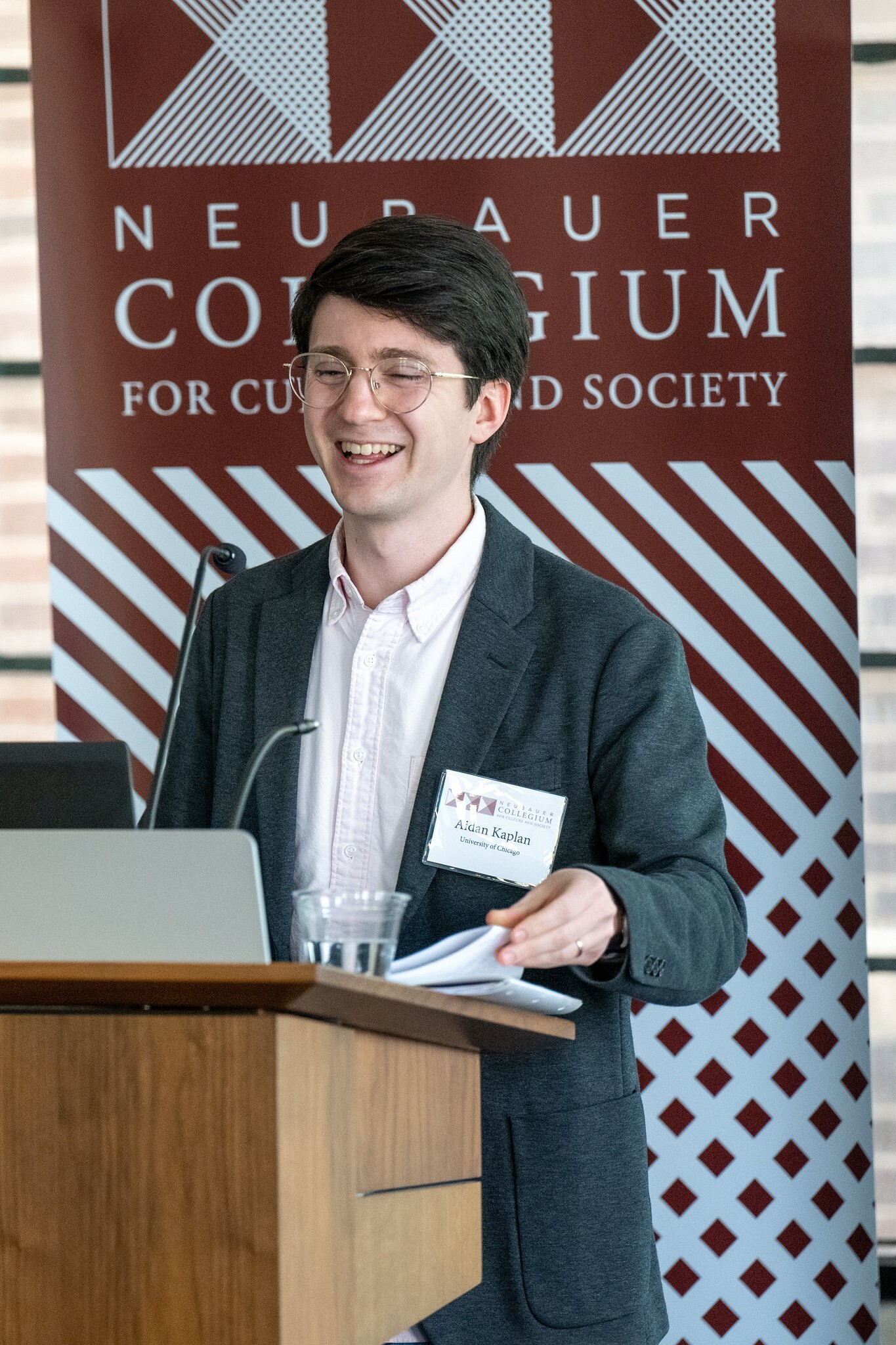 Aidan giving a presentation (Photo Credit: Abel Arciniega)