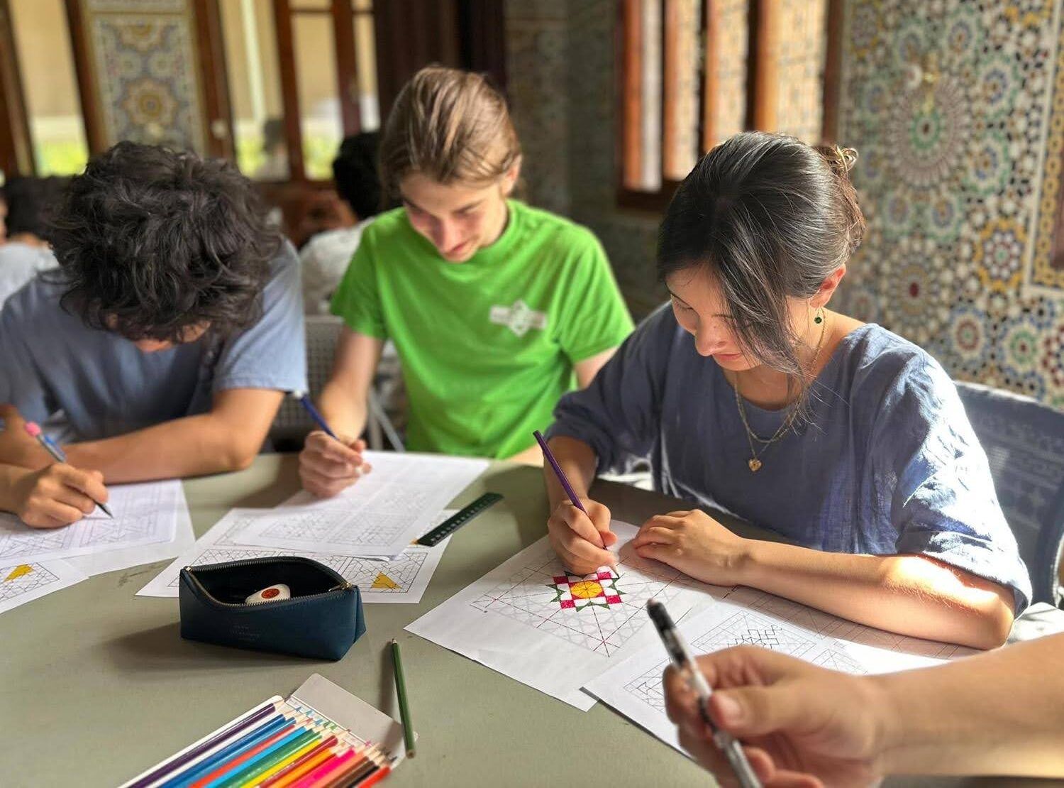 NSLI-Y Arabic students doing a cultural activity in Morocco