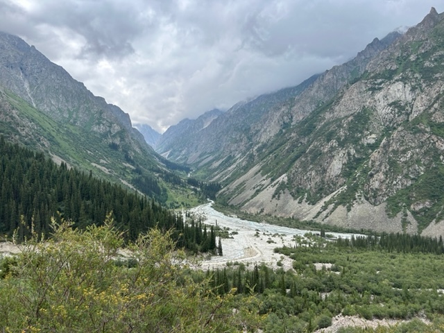 A view of the mountains in Bishkek, Kyrgyzstan