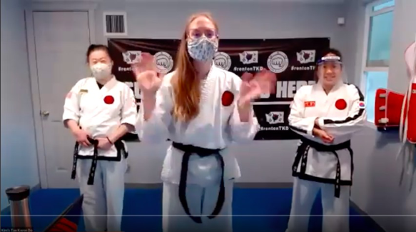 Joanna Practicing Taekwondo