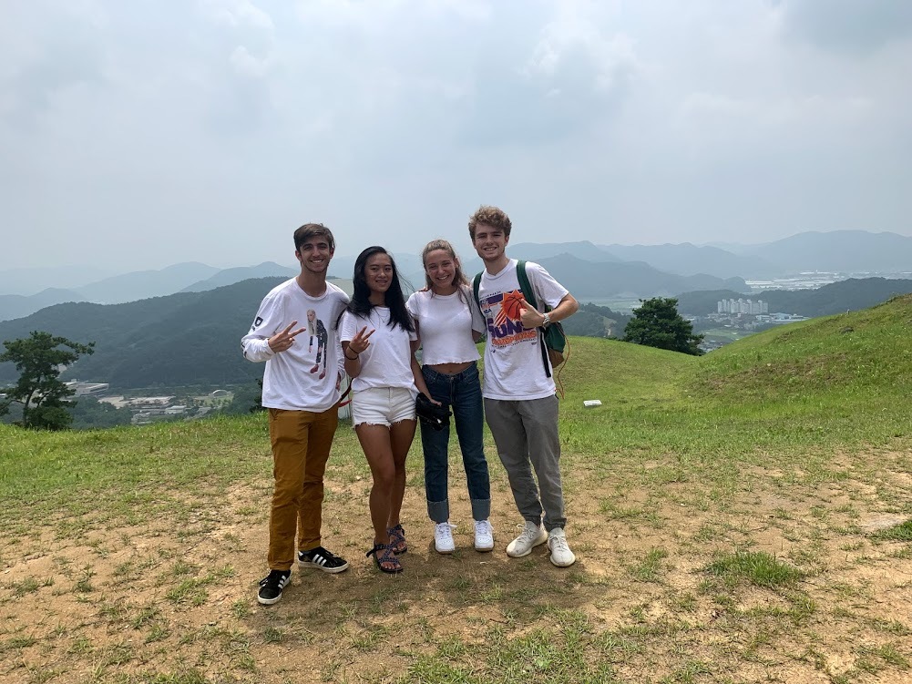 MacKenna with friends in the Korean Countryside