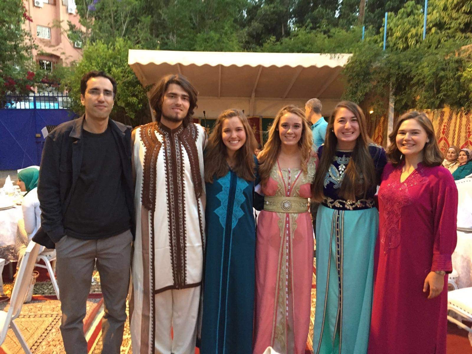Madeleine in traditional Moroccan clothing in Marrakech