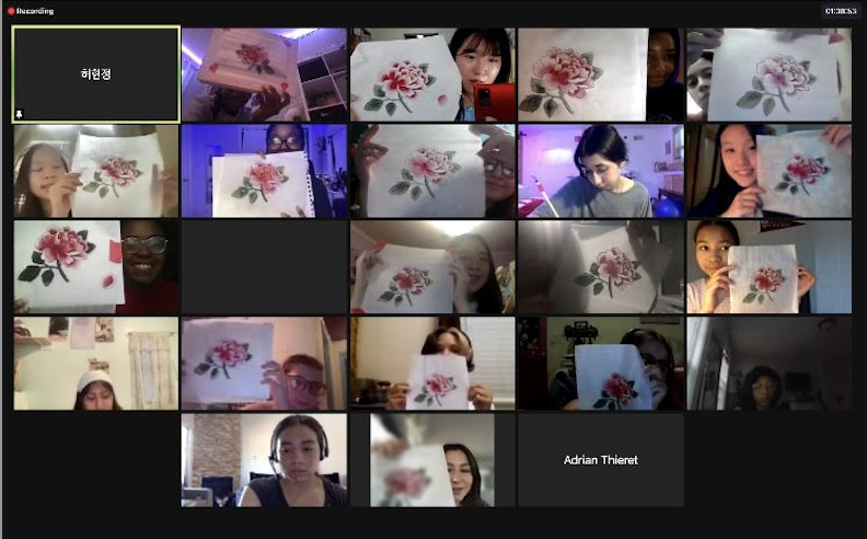 image of nsli-y students holding up art projects