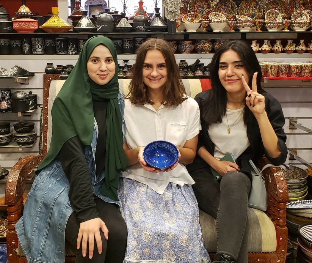Rachel with friends in Morocco
