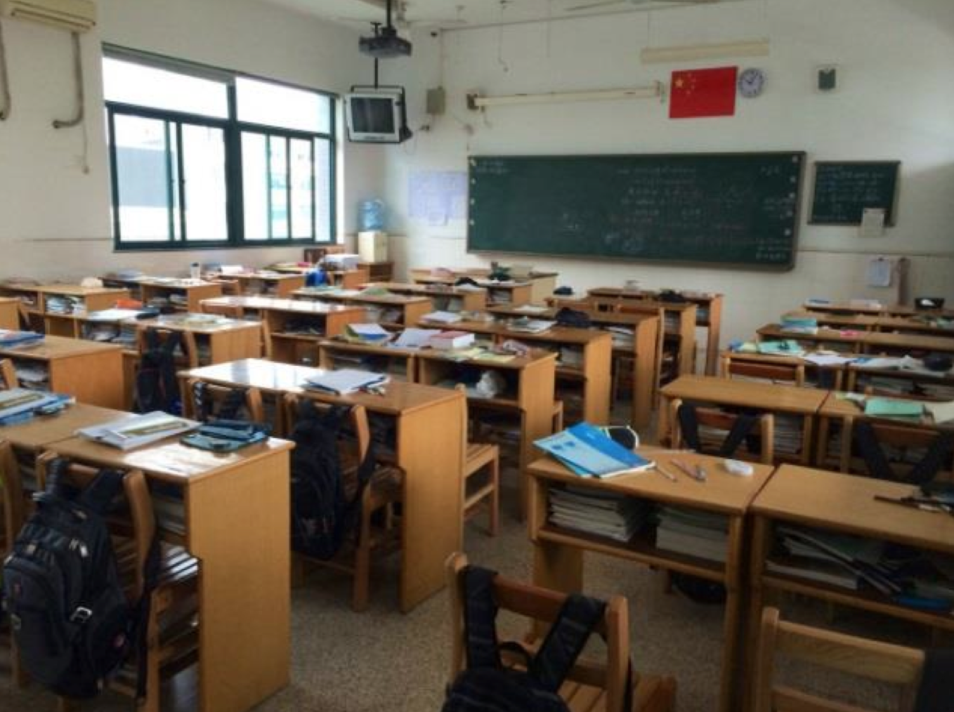 image of empty desks in a classroom