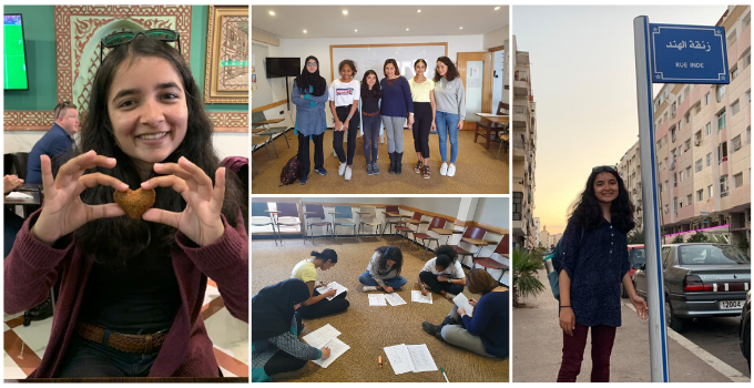 Images of Shraddha in Morocco with her peers