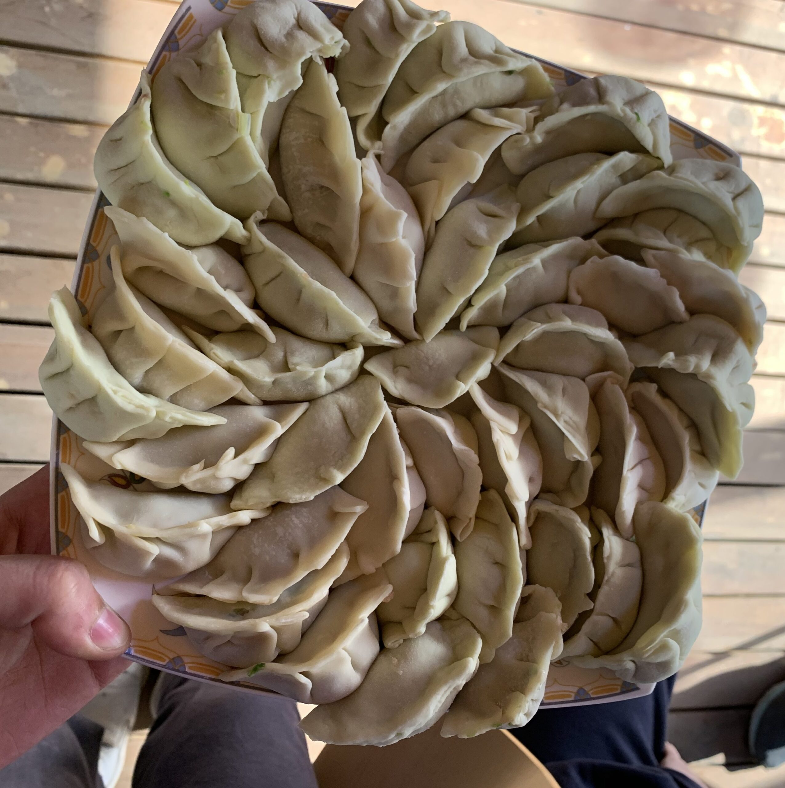 image of a plate full of dumplings
