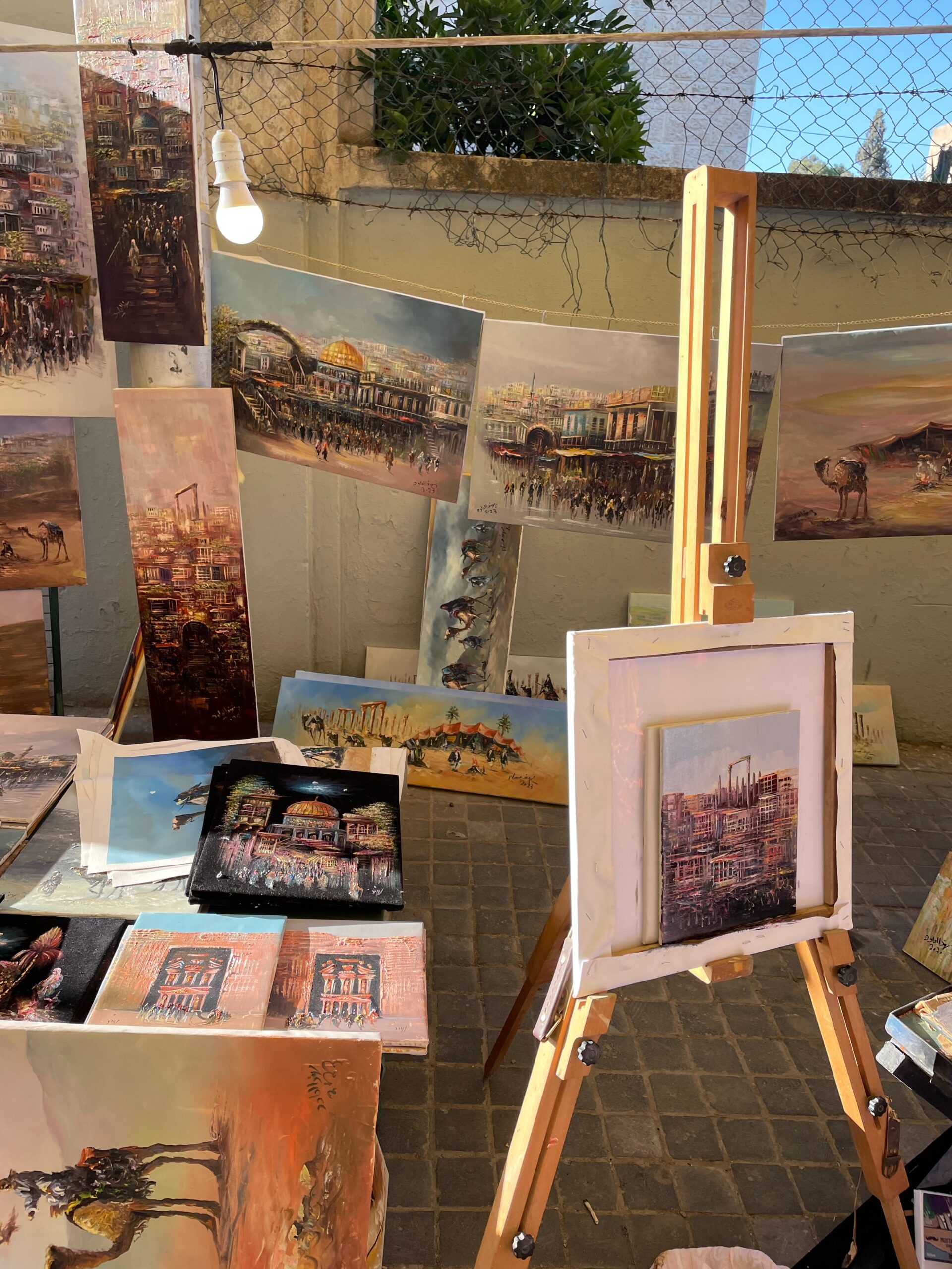 A studio full of paintings